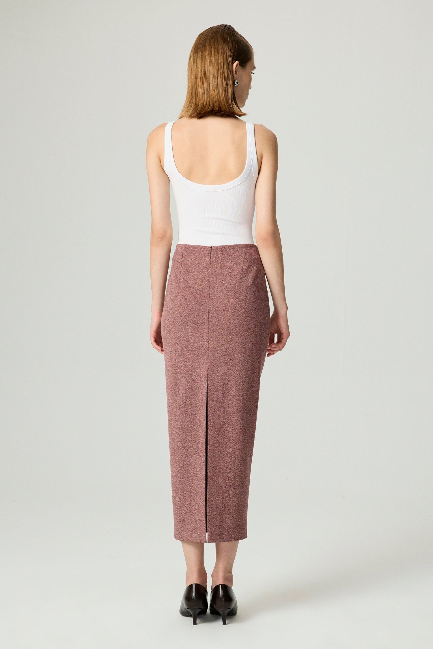 Slit Detail Tailored Maxi Skirt