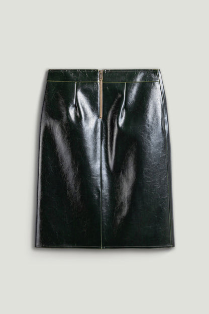 Buckle Detail Front-Slit Skirt