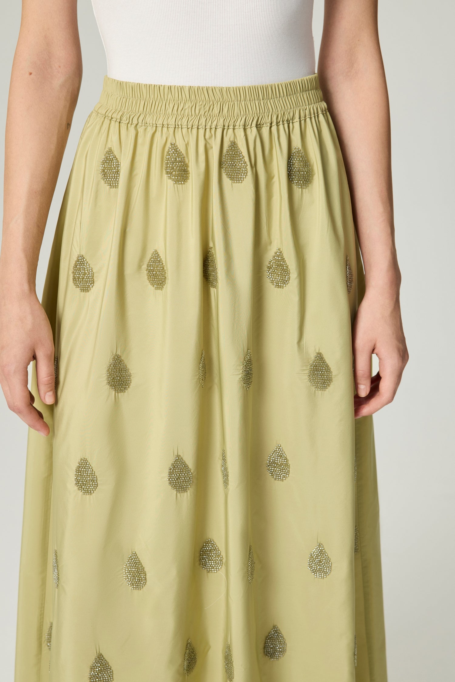 Beaded Embroidered Maxi Skirt
