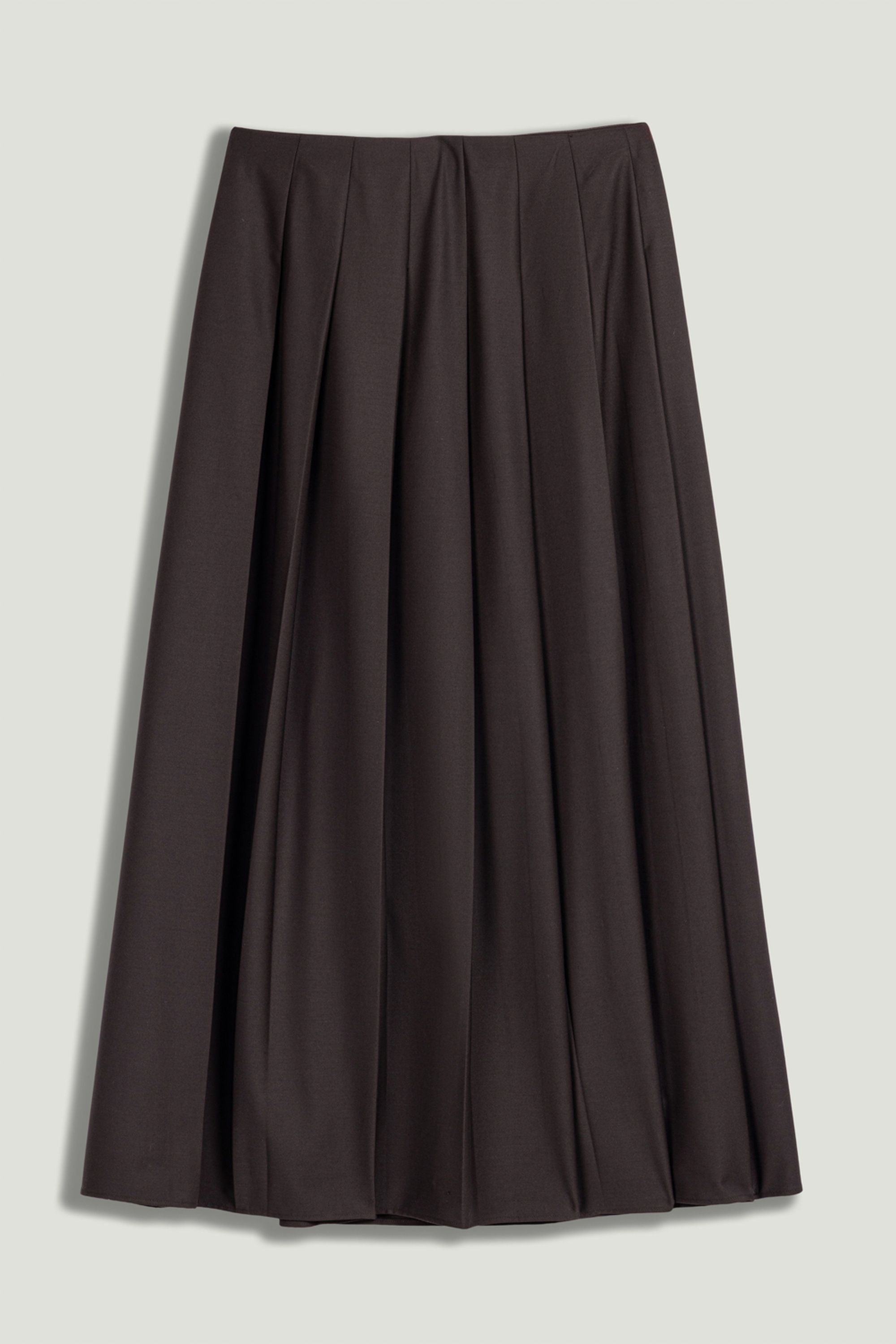 Belted Pleated Maxi Skirt
