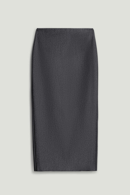 Back Slit Tailored Maxi Skirt