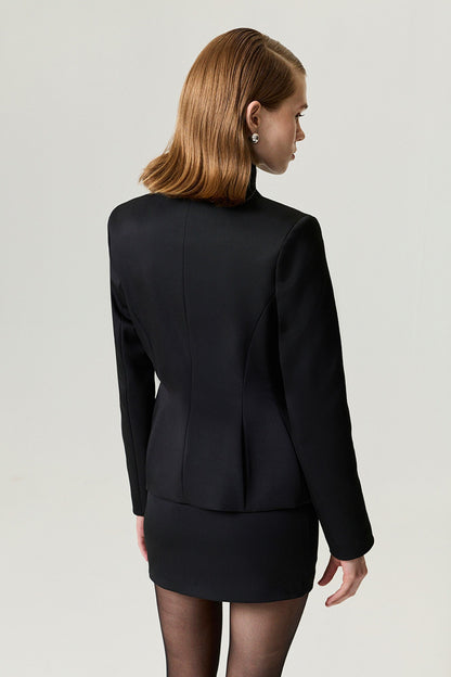 Black Structured Blazer Jacket