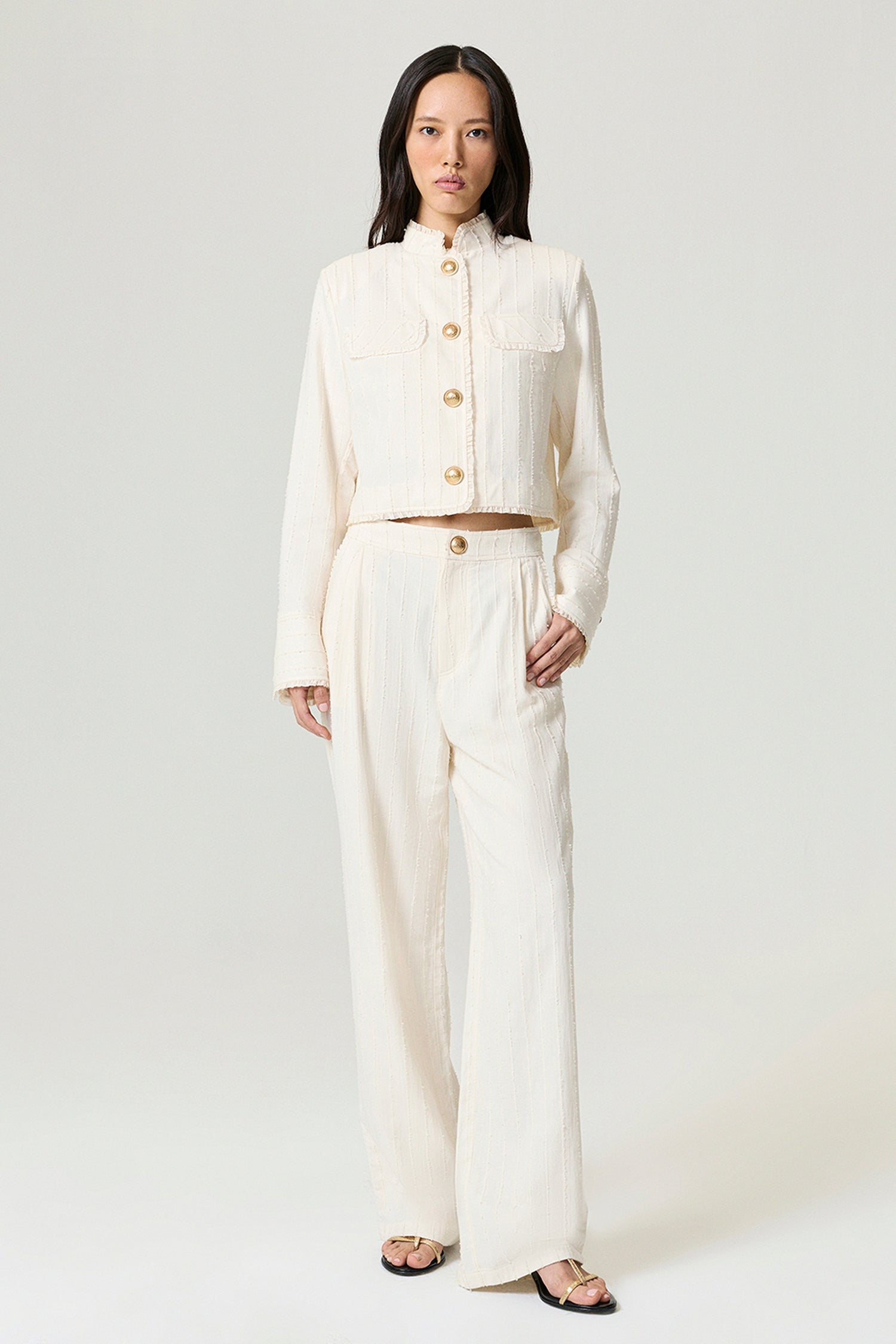 Gold-Embellished Utility Jacket