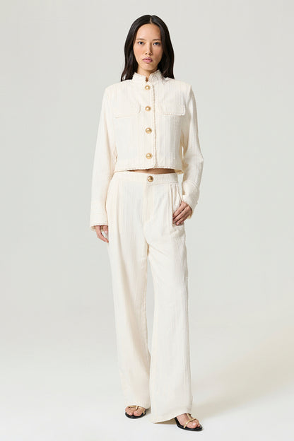 Gold-Embellished Utility Jacket