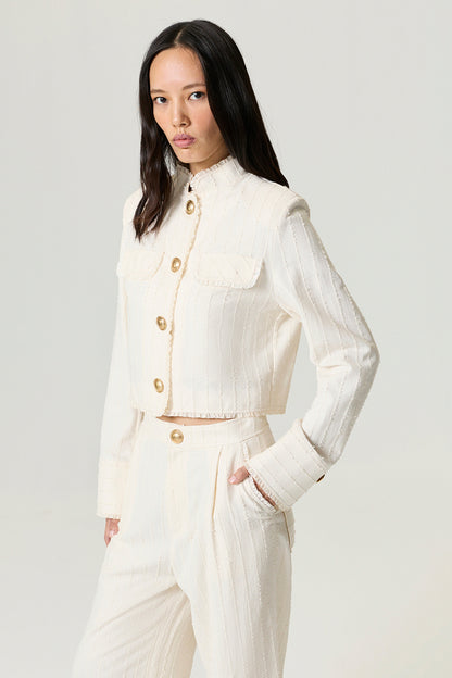 Gold-Embellished Utility Jacket