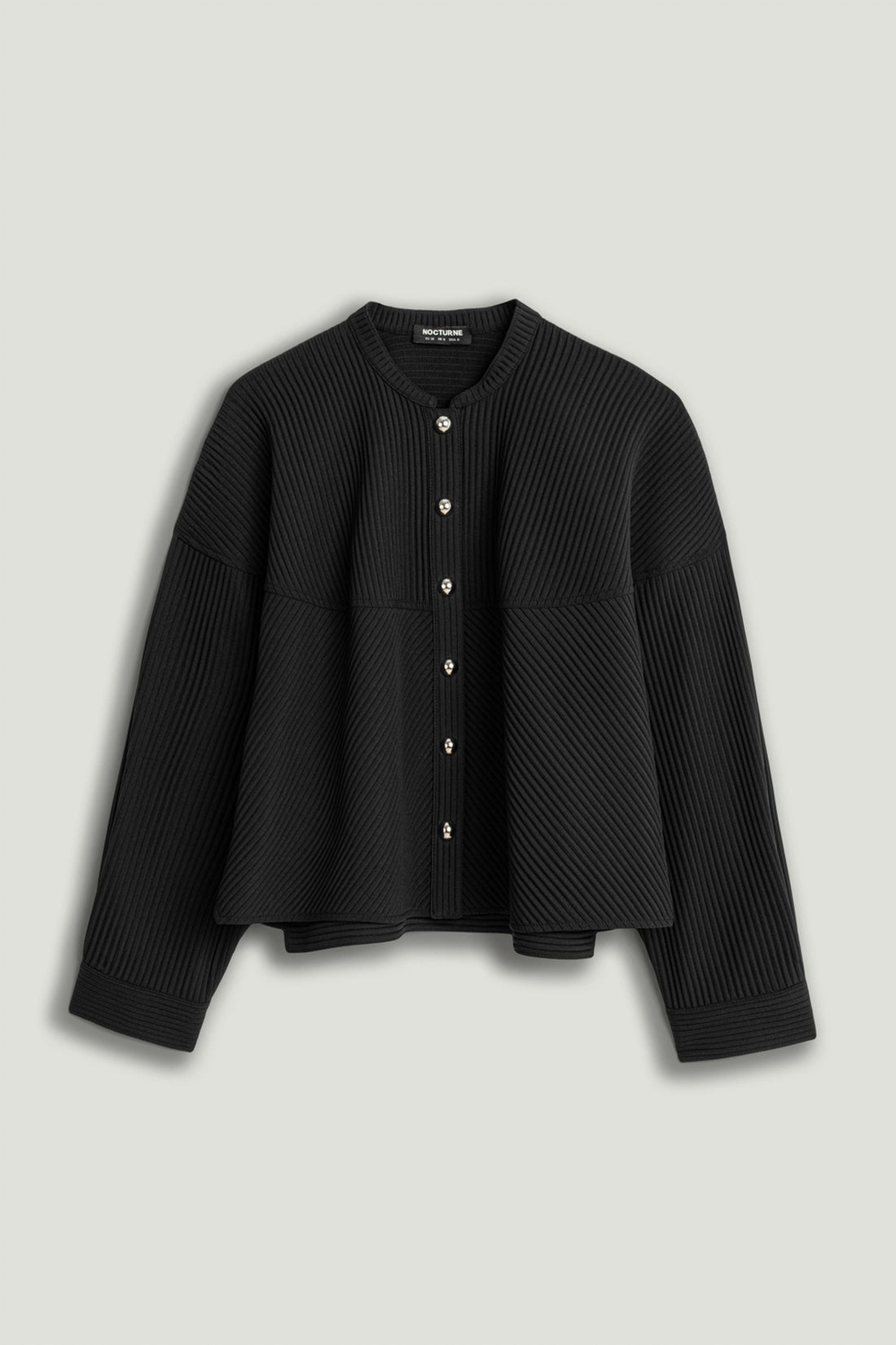 Black Ribbed Detailed Jacket