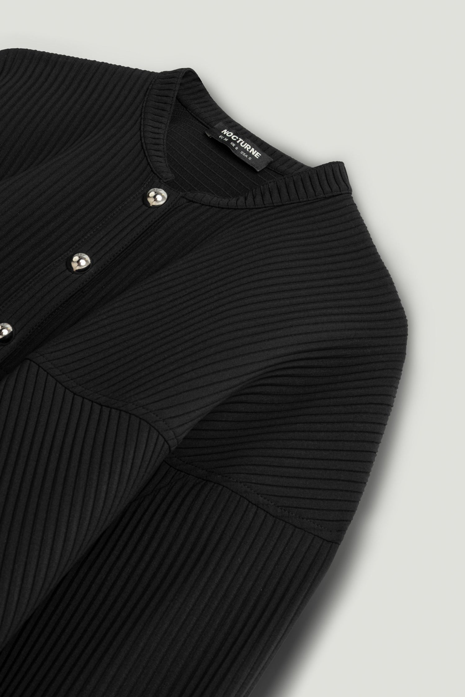 Black Ribbed Detailed Jacket