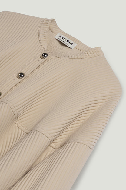 Ribbed Detailed Jacket