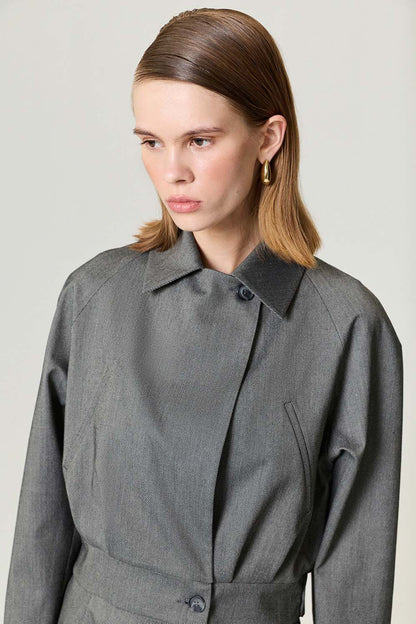 Waistband Detail Bomber Jacket