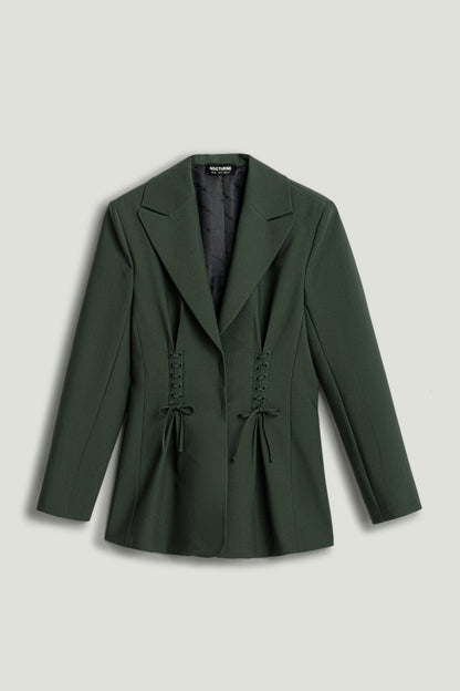 Lace-Up Waist Tailored Blazer