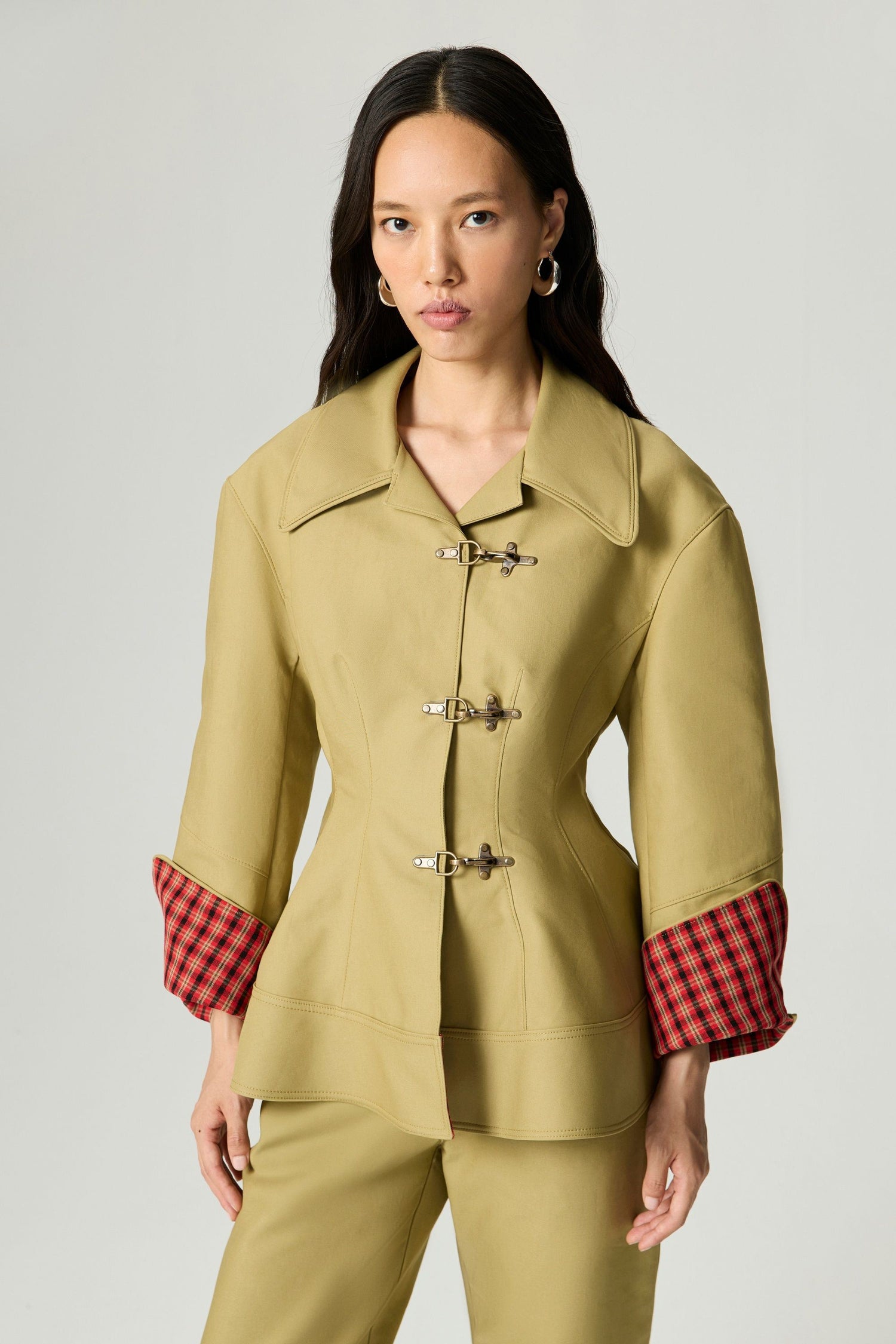 Buckle-Front Fitted Jacket