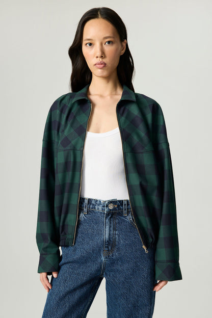 Checked Zip-Front Jacket