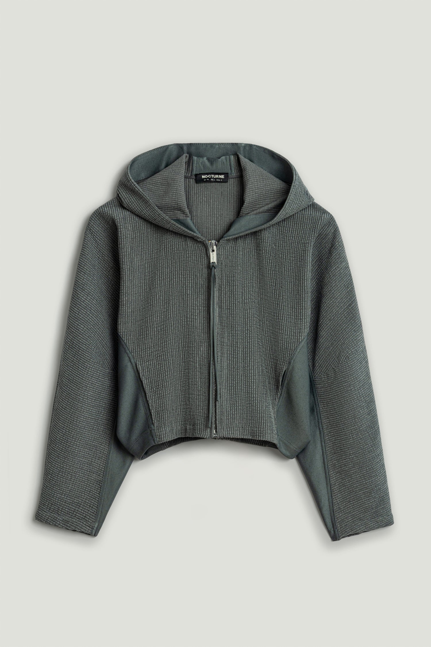 Ribbed Zip-Up Hoodie Jacket
