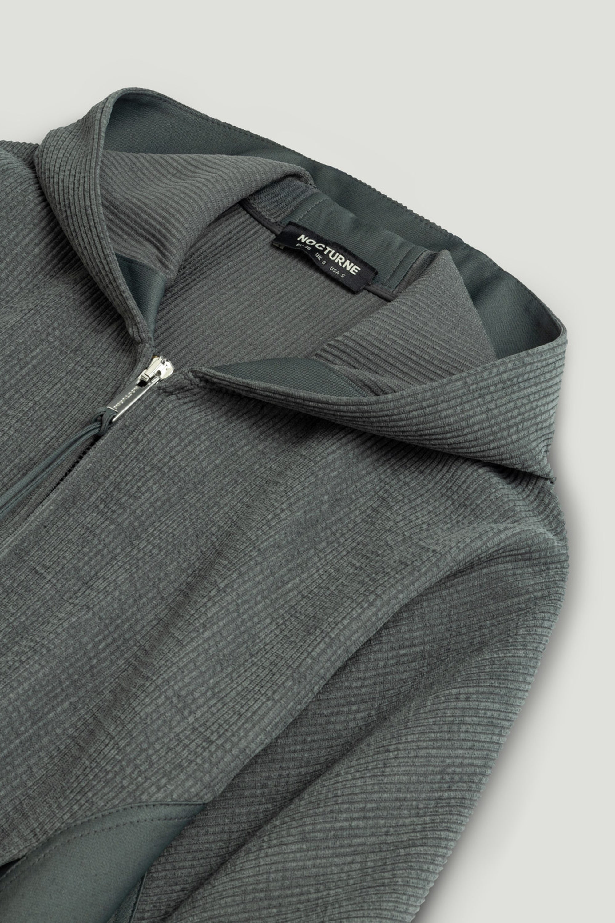 Ribbed Zip-Up Hoodie Jacket