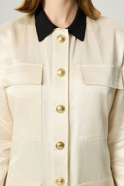 Gold Button Detailed Jacket