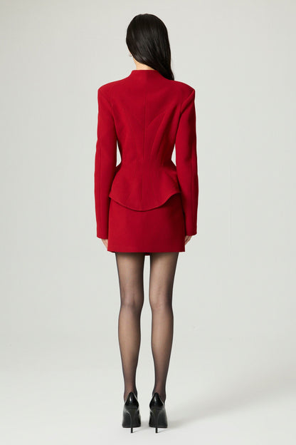 Stand Collar Sculpted Jacket