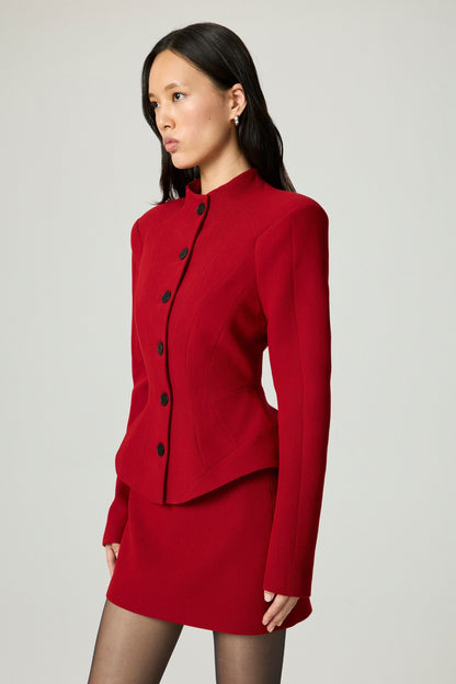 Stand Collar Sculpted Jacket
