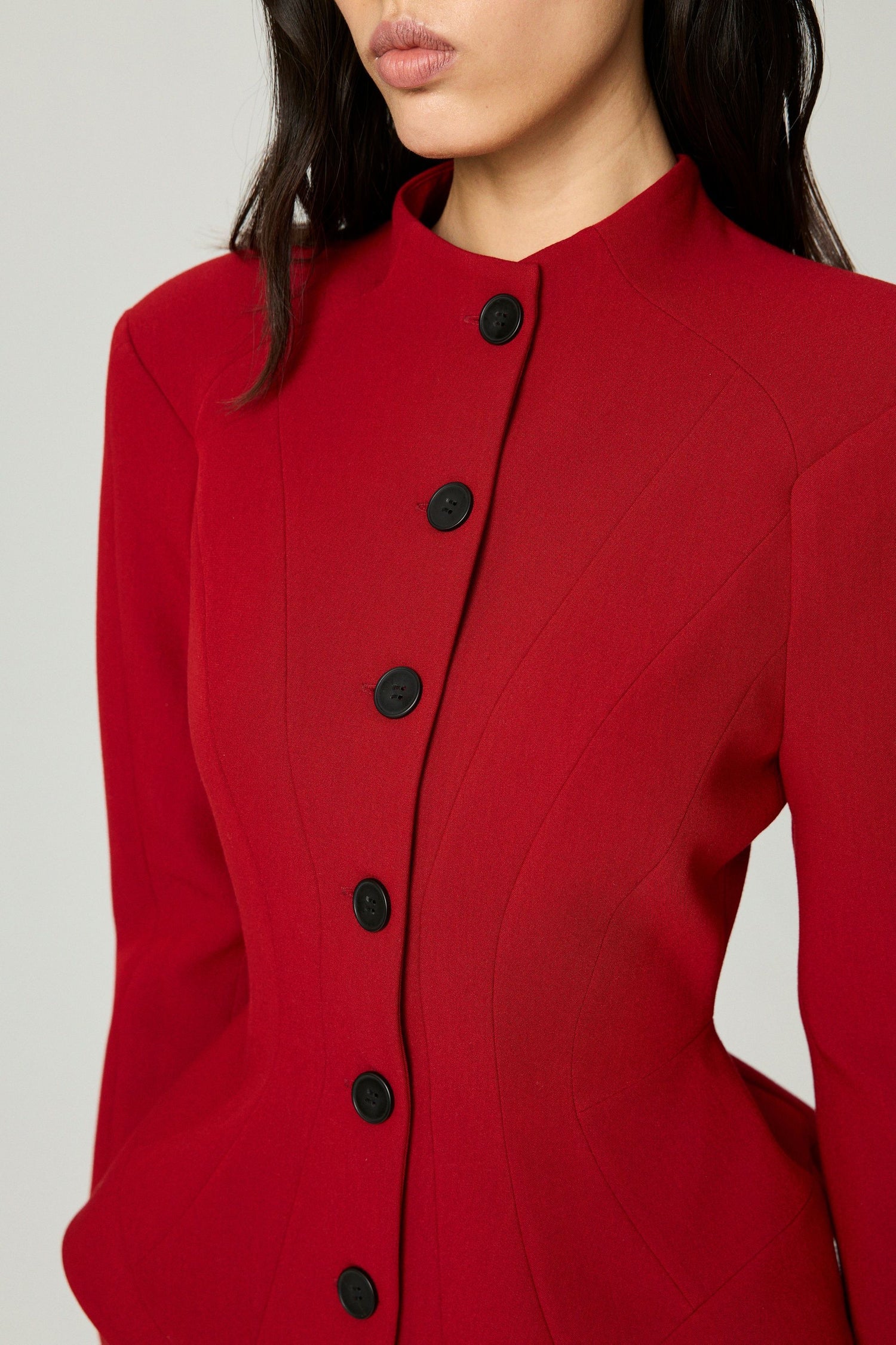 Stand Collar Sculpted Jacket