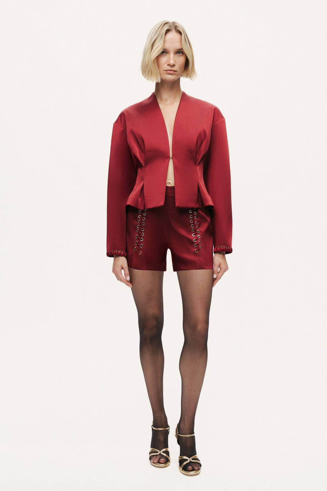 Hook-Closure Cropped Jacket