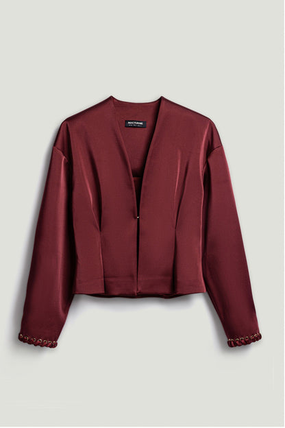 Hook-Closure Cropped Jacket