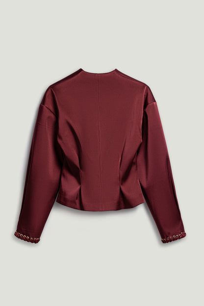 Hook-Closure Cropped Jacket