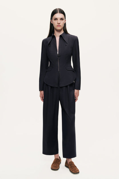 Zip-Front Tailored Jacket