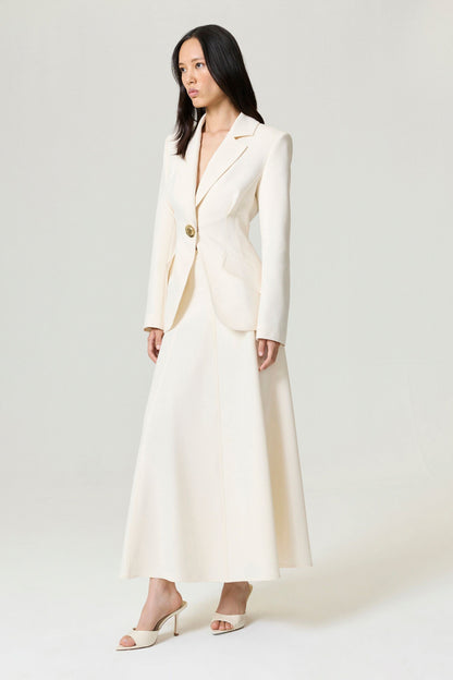 Gold Accent Padded Shoulder Jacket