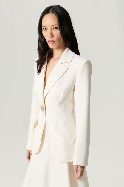 Gold Accent Padded Shoulder Jacket