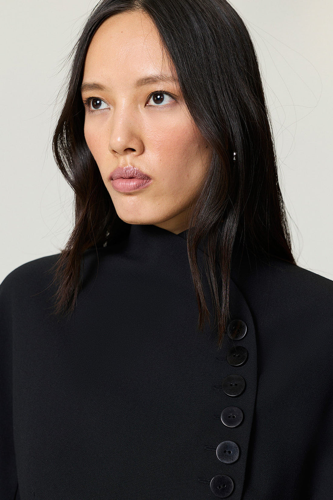 Asymmetric Buttoned Tailored Jacket