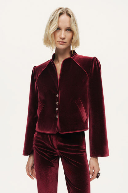 Velvet Cropped Jacket
