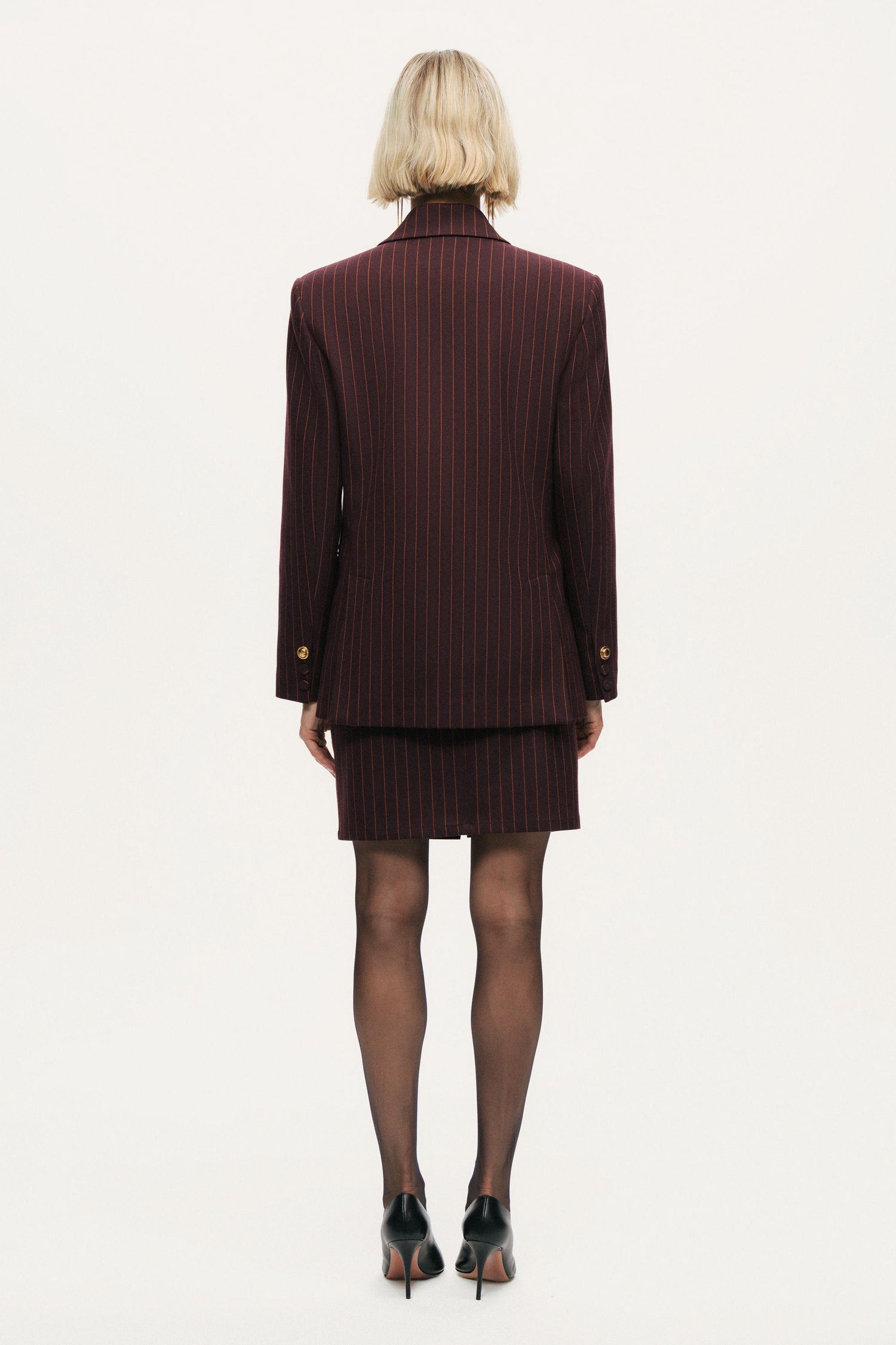 Pinstripe Double-Breasted Blazer