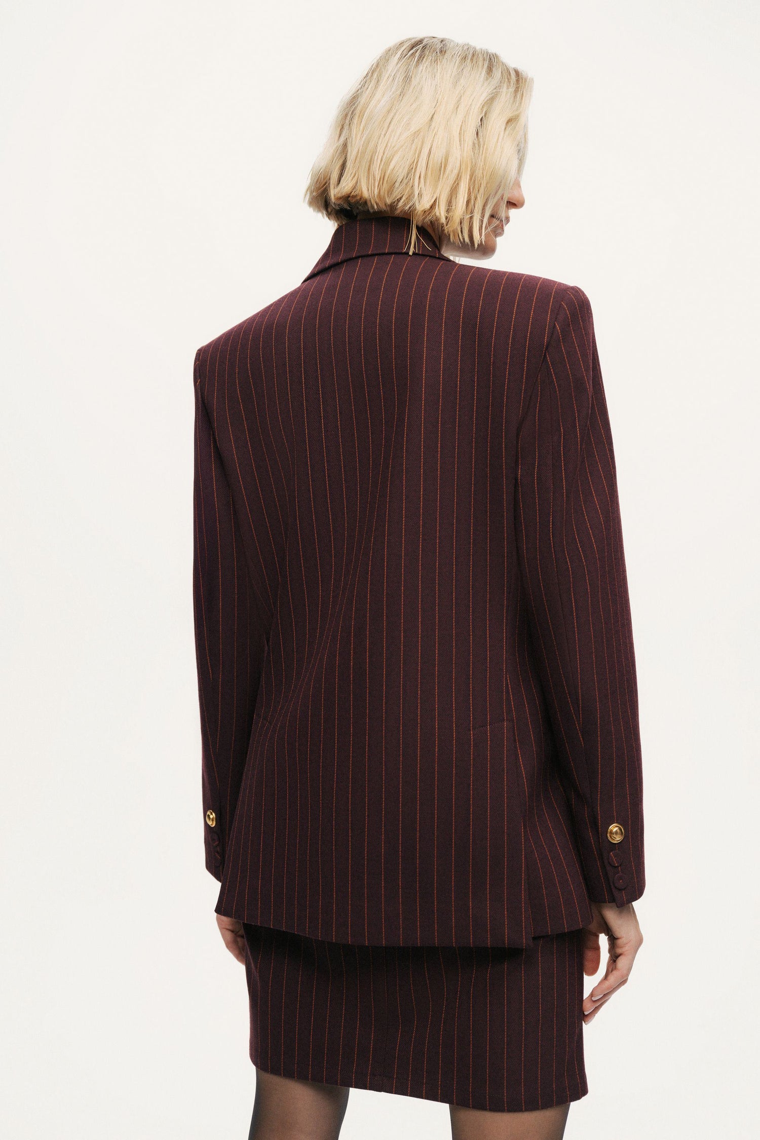 Pinstripe Double-Breasted Blazer