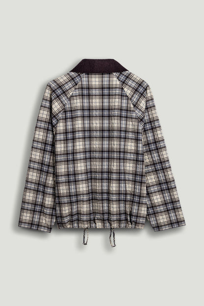 Checked Contrast Collar Jacket
