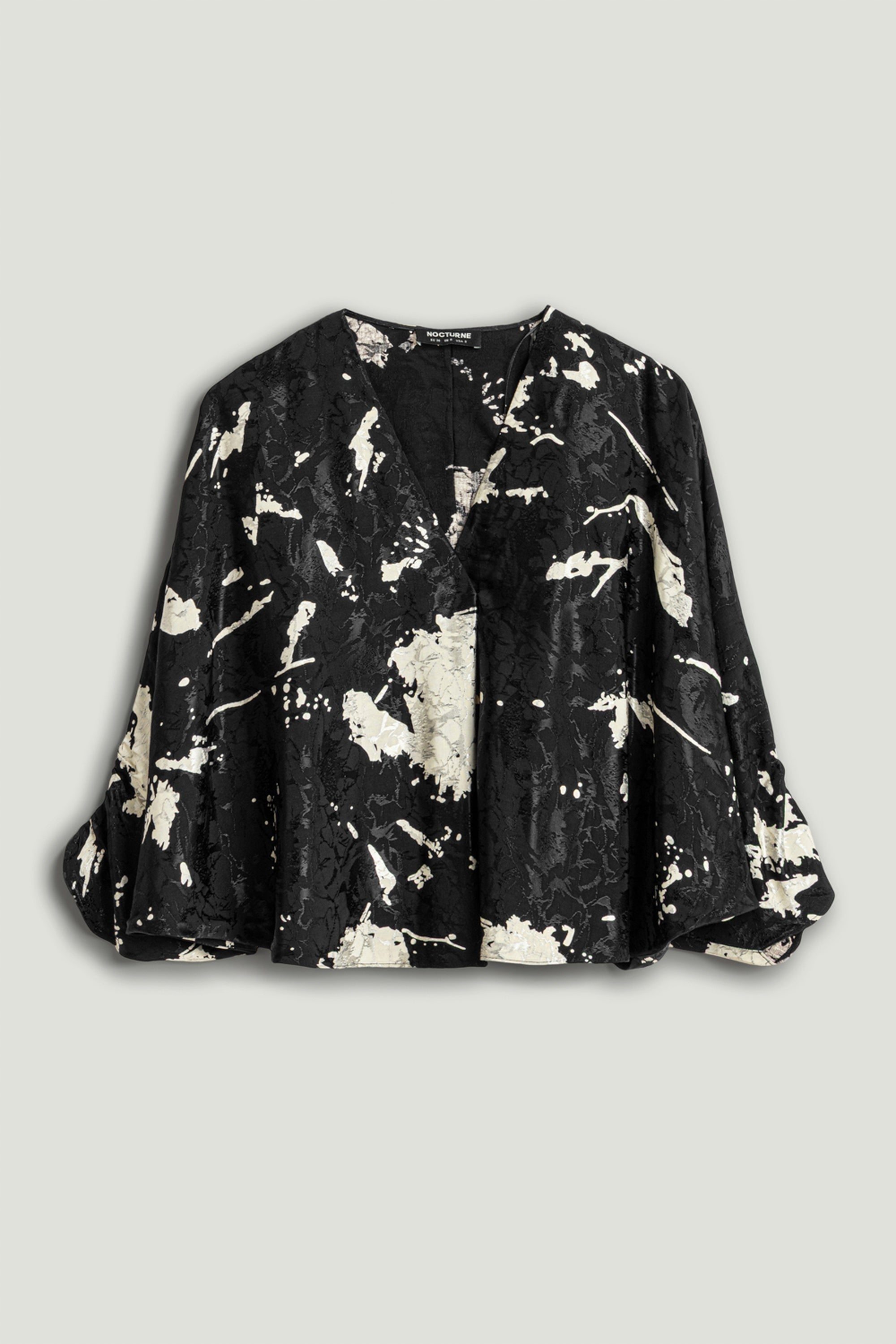 Abstract Print Jacquard Blouse