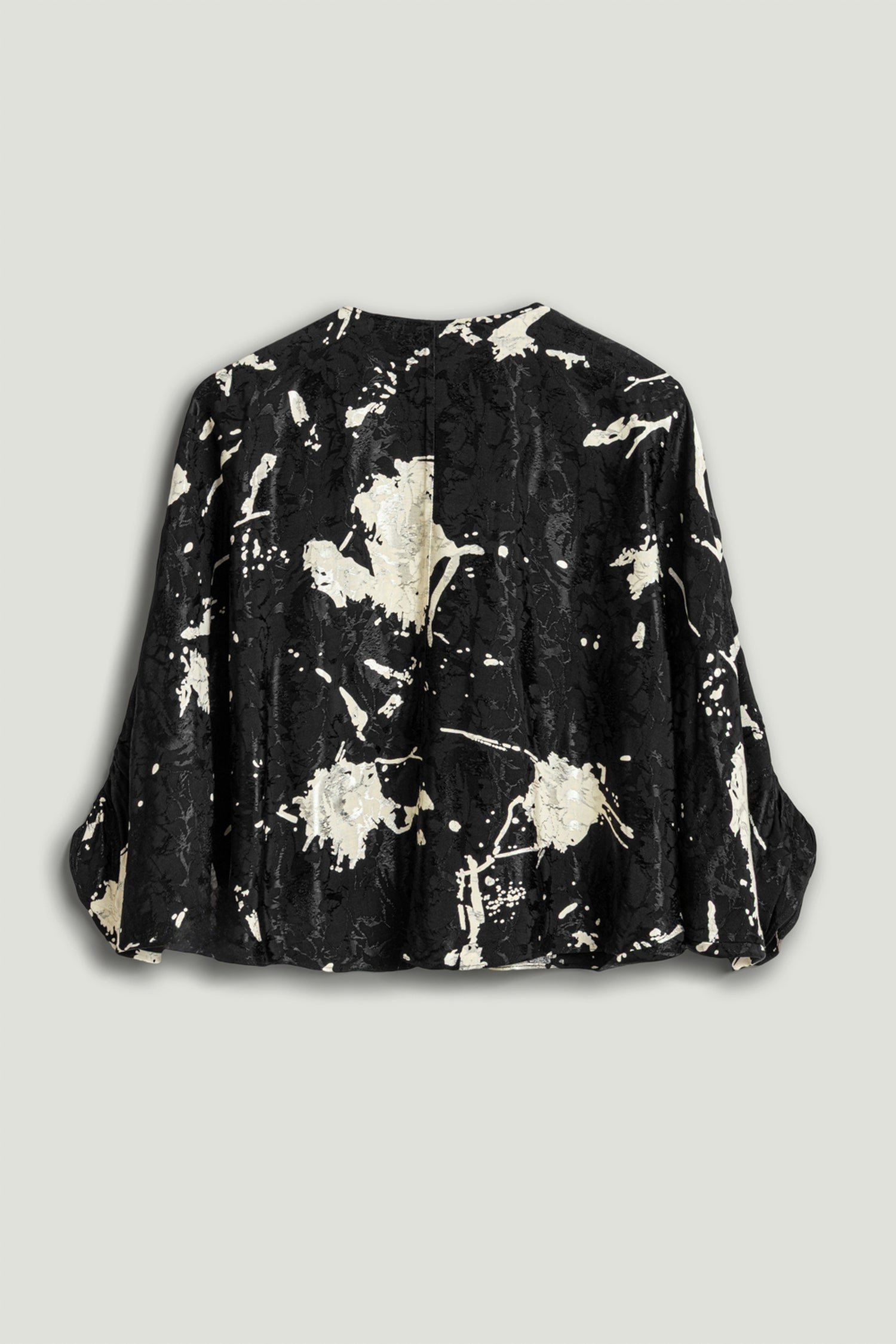 Abstract Print Jacquard Blouse