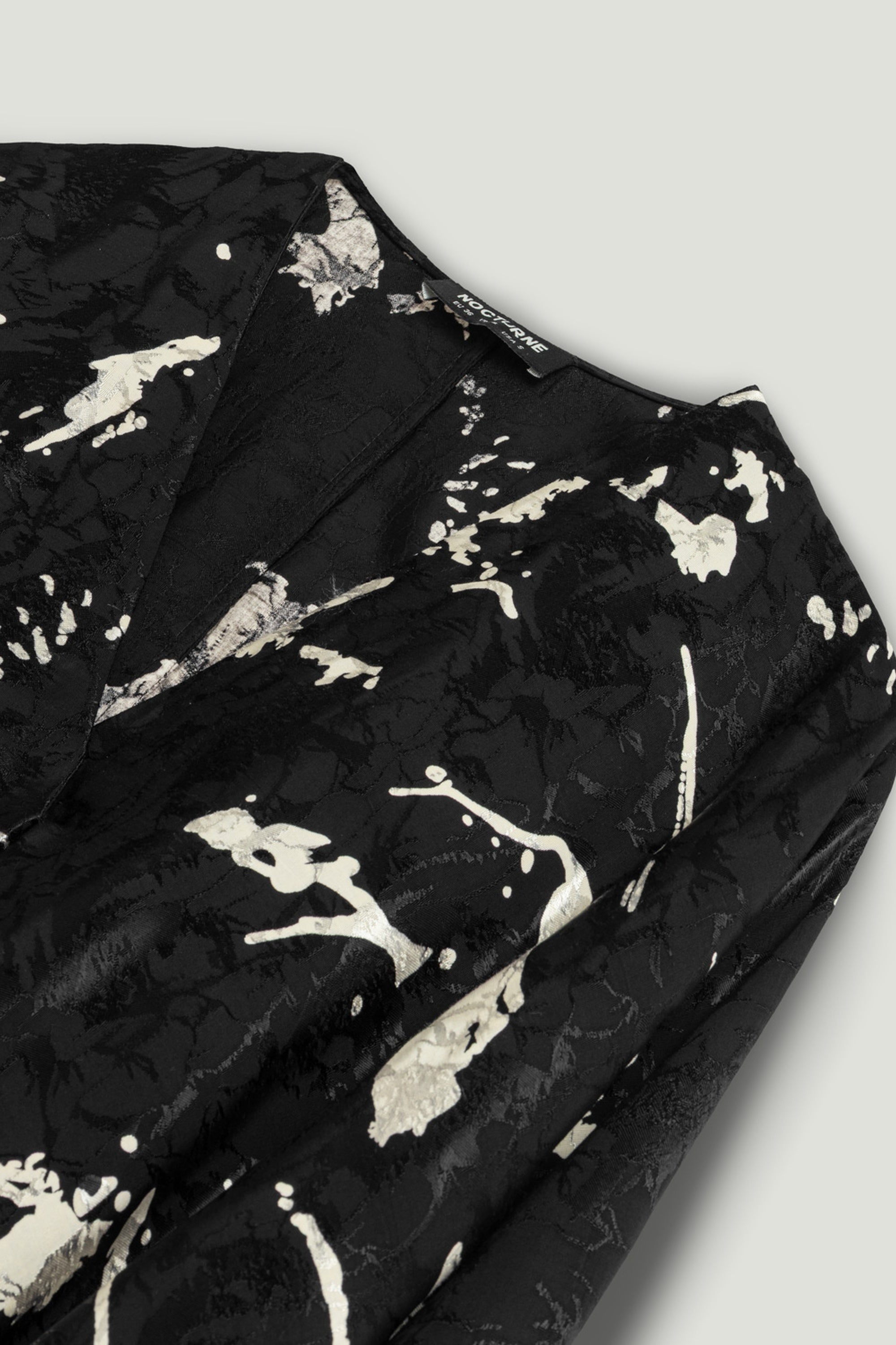 Abstract Print Jacquard Blouse