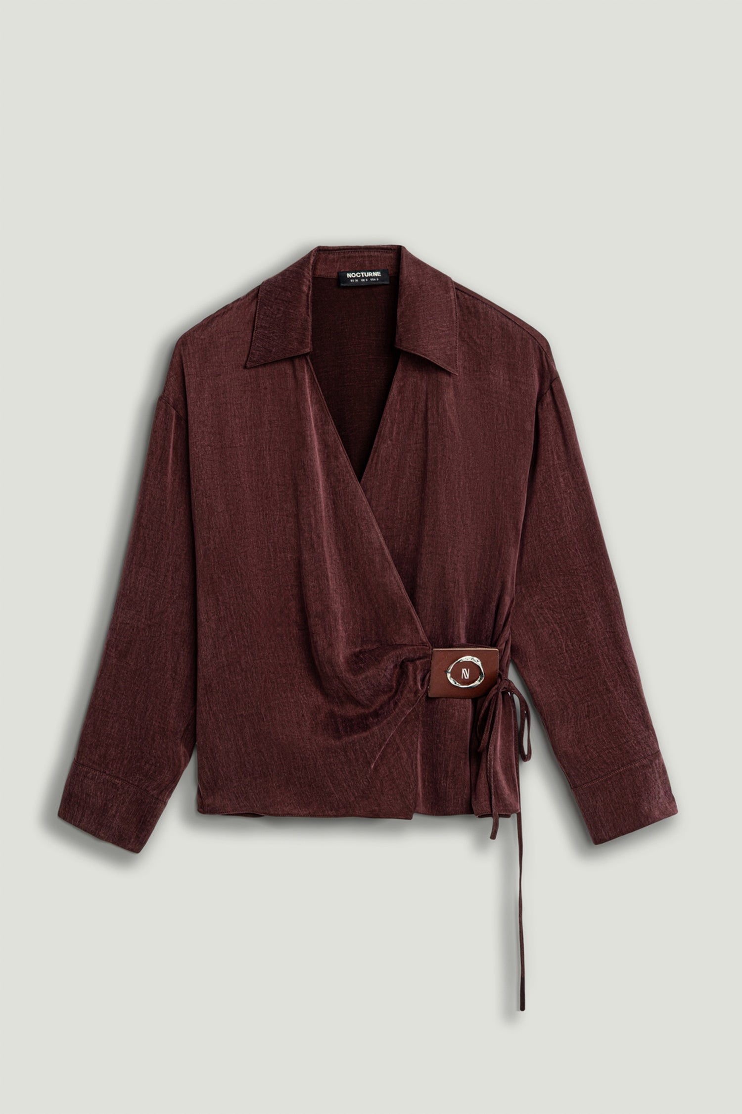 Logo Buckle Wrap Blouse