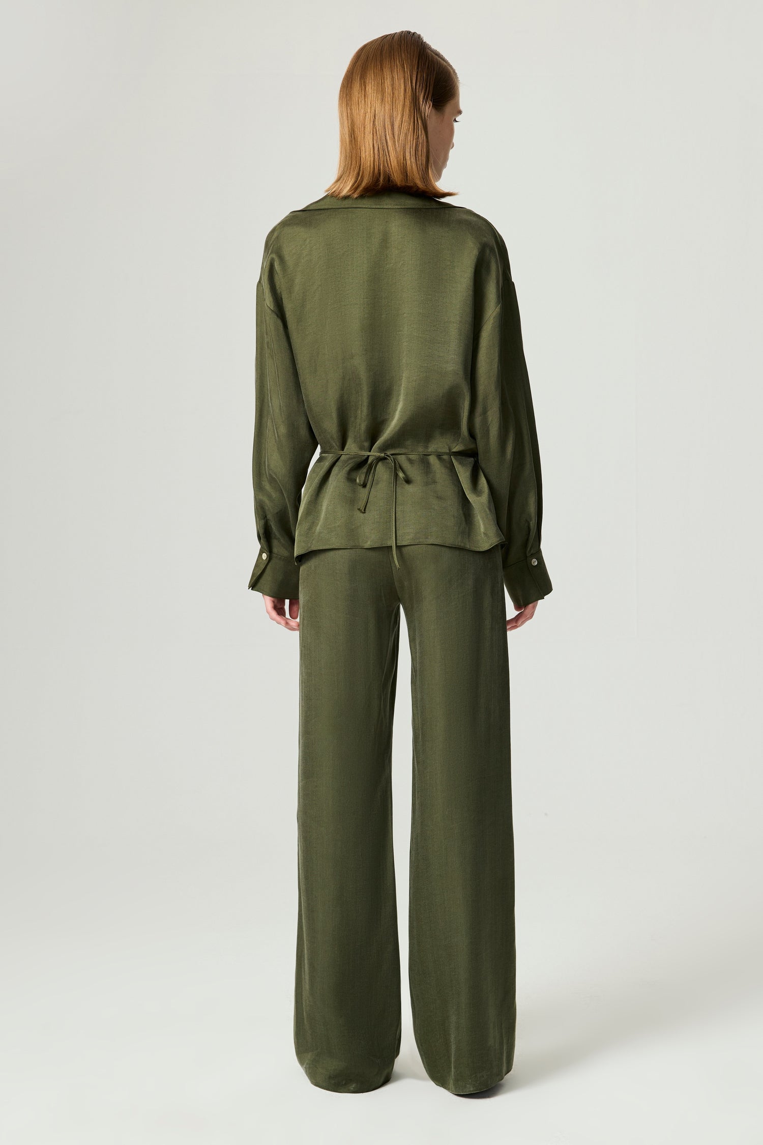 Fluid Tailored Wide-Leg Pants