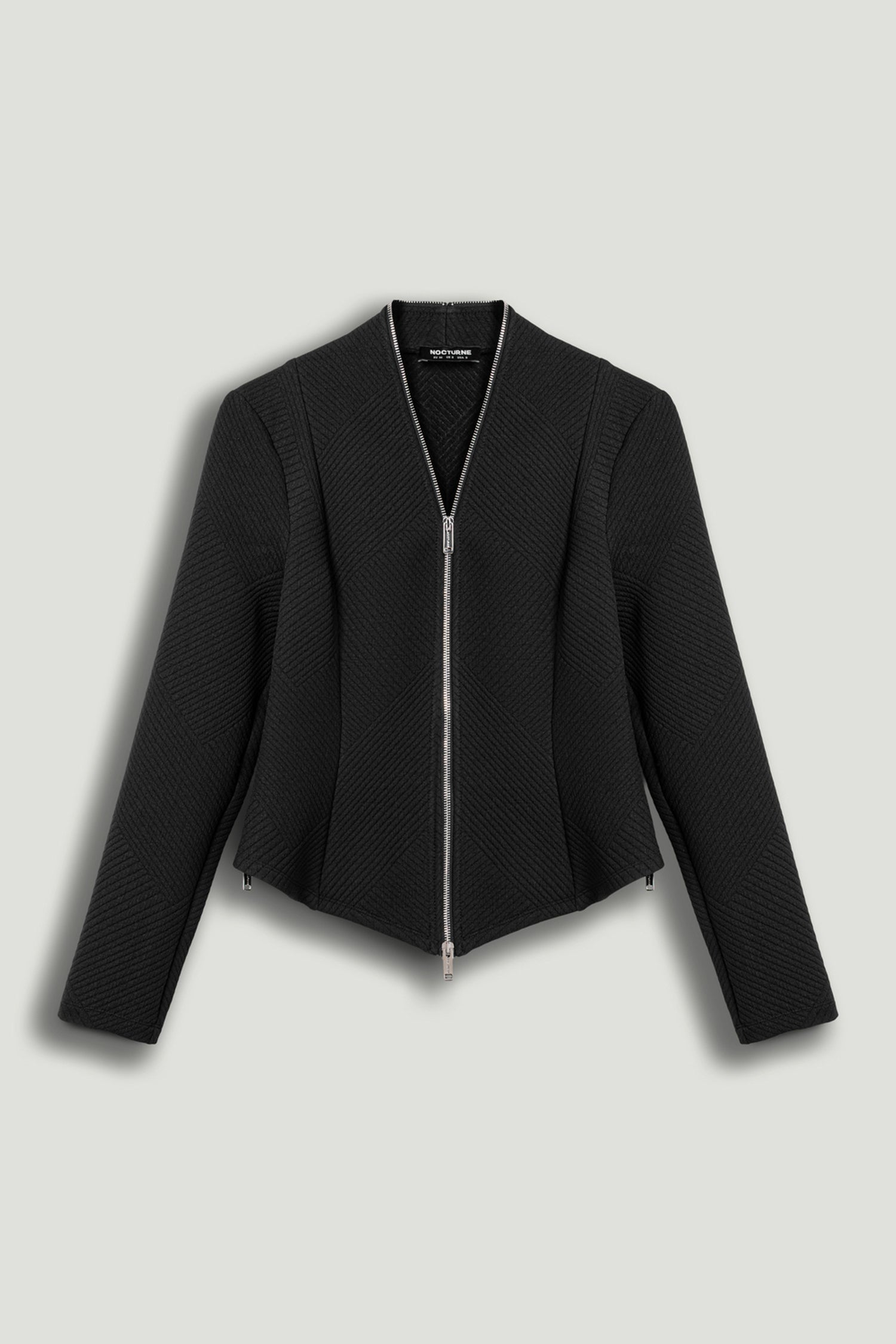 Black Zipper Detailed Blouse