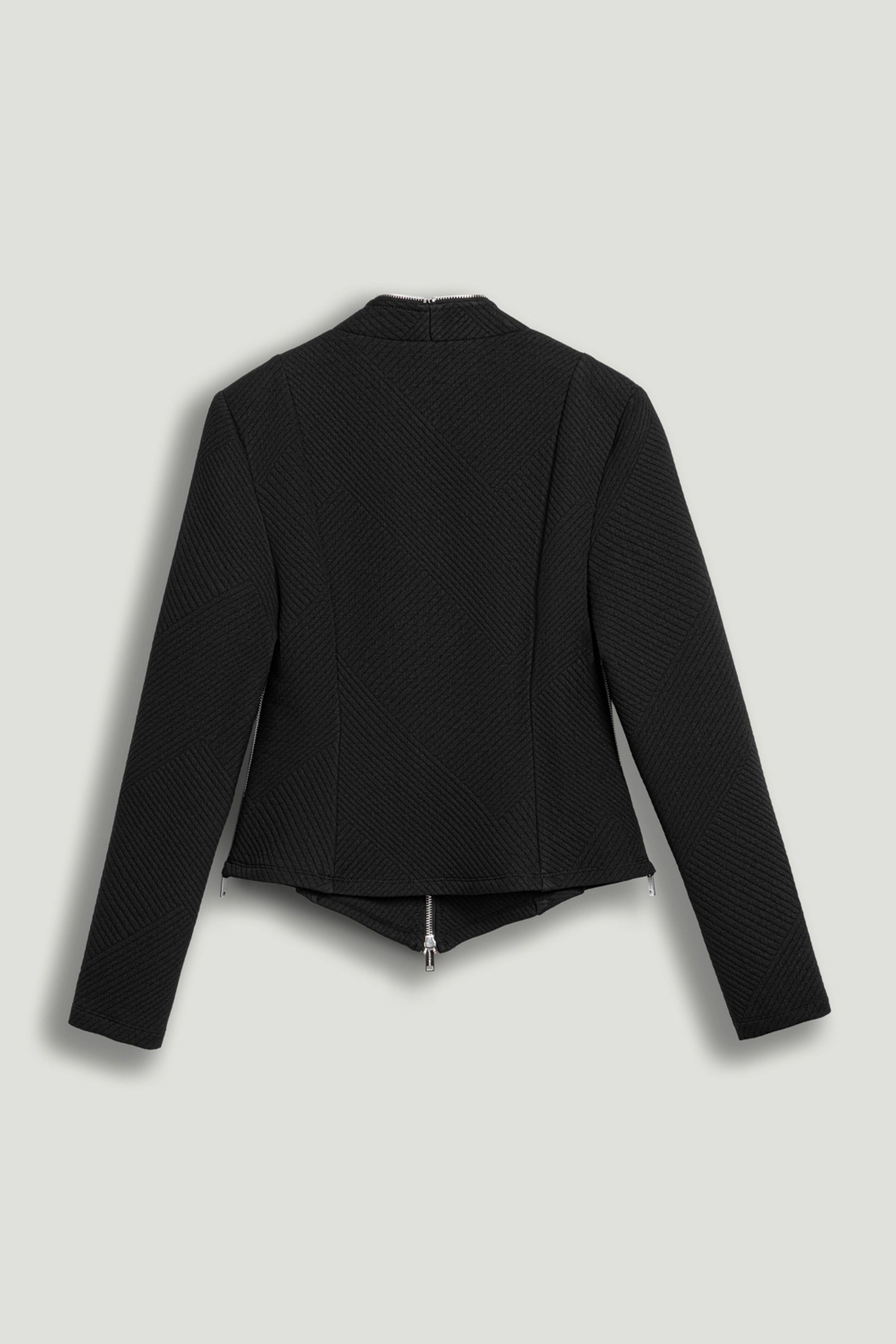 Black Zipper Detailed Blouse