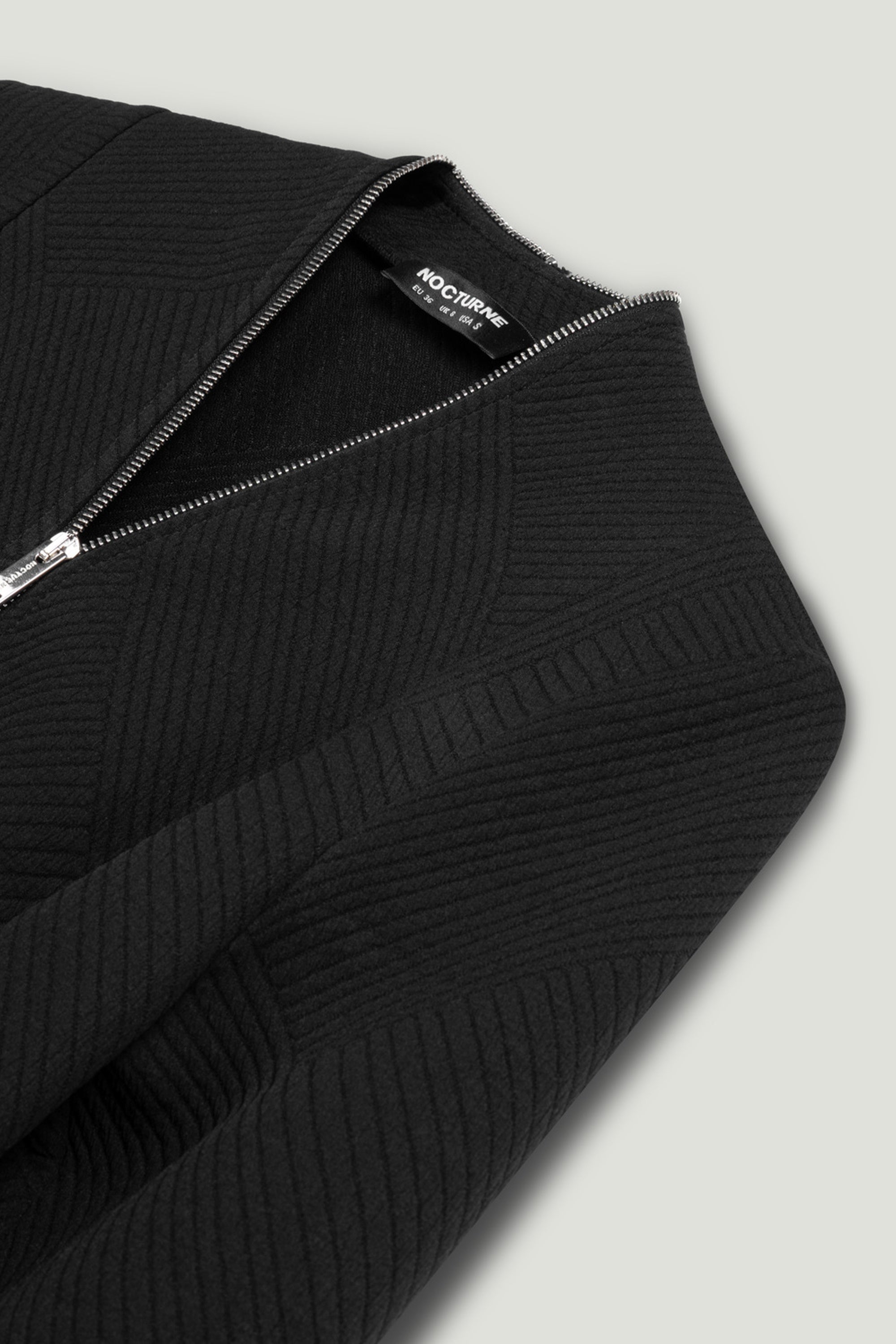 Black Zipper Detailed Blouse