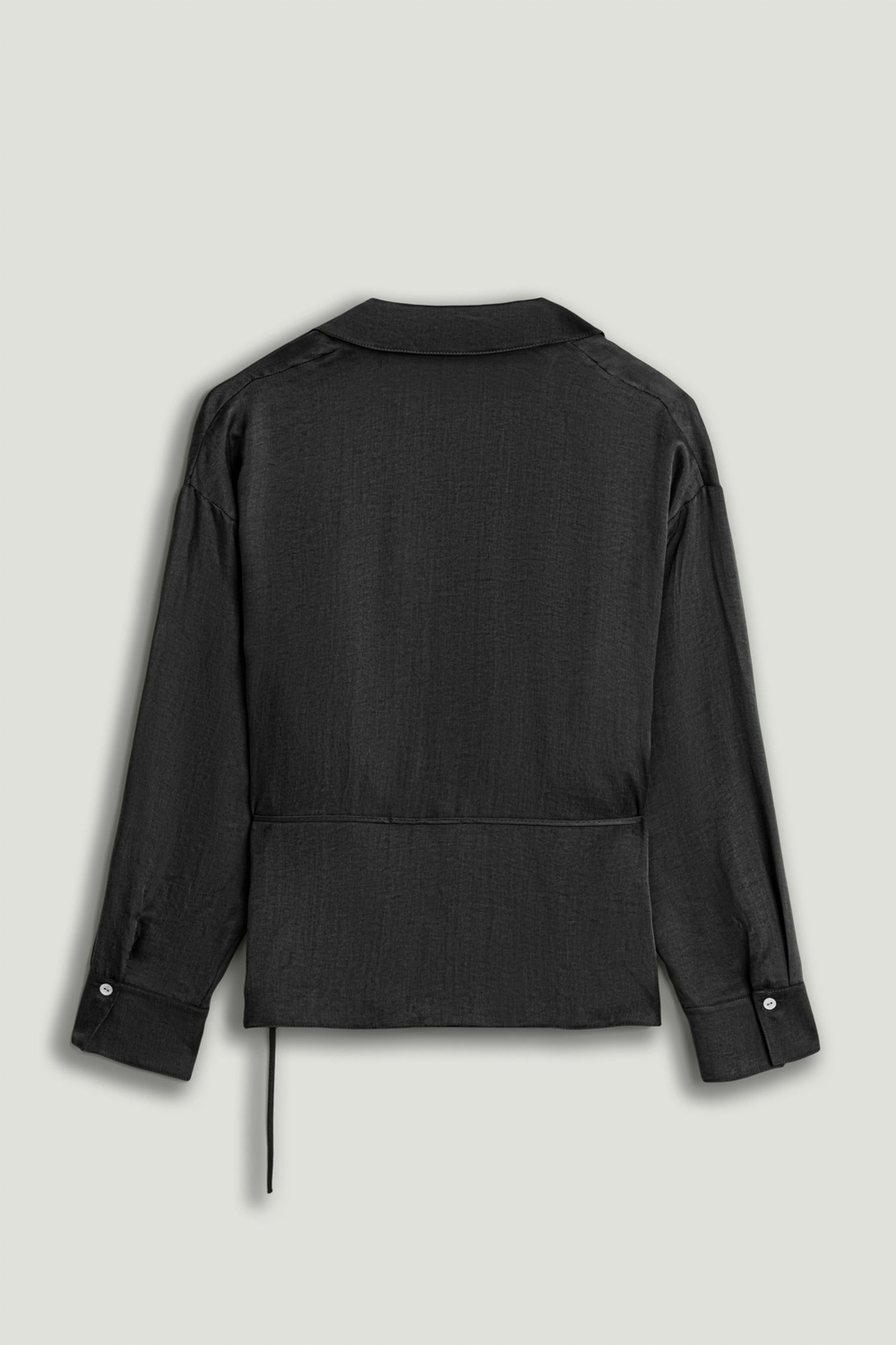 Black Logo Buckle Wrap Blouse