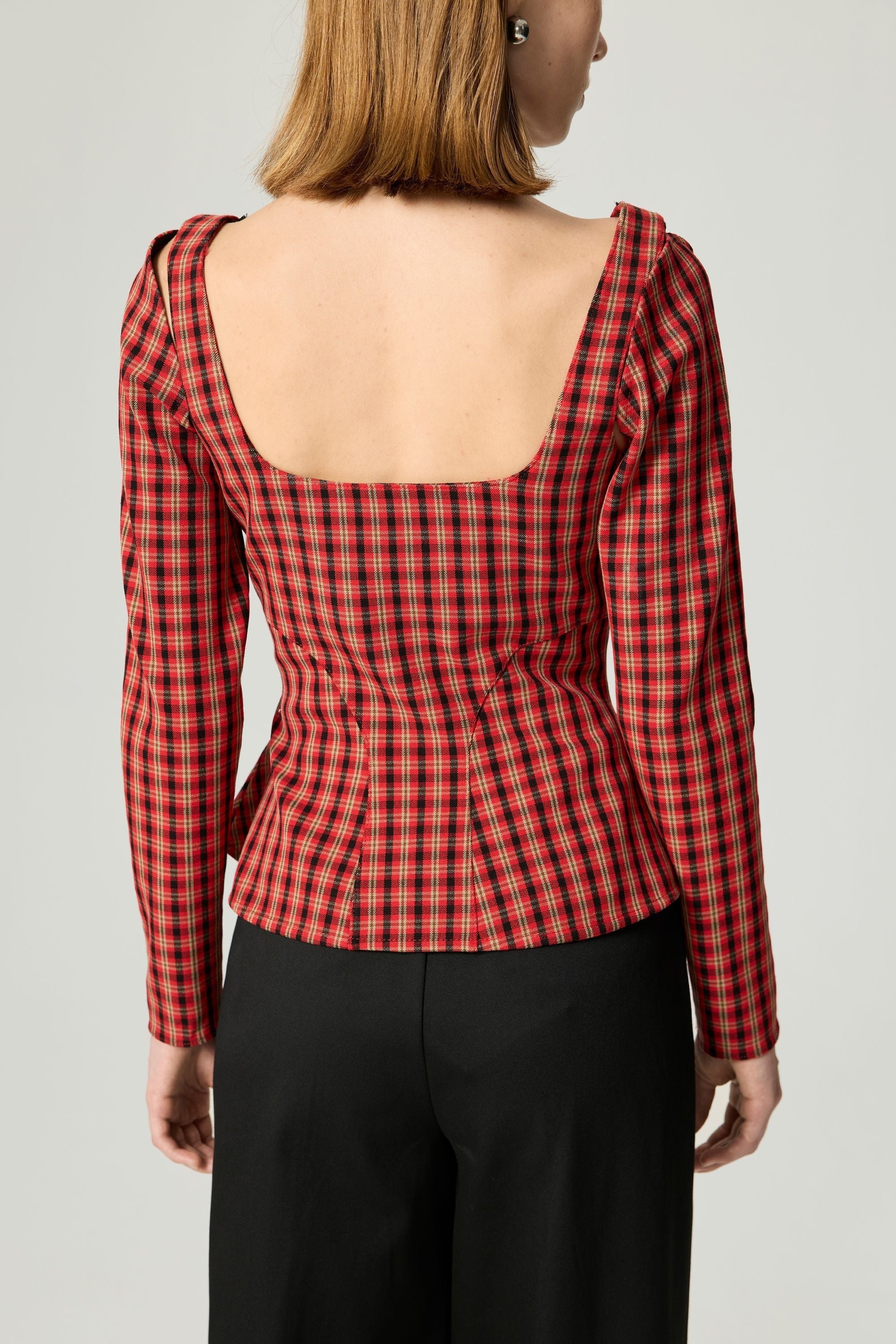 Checked Corset Top