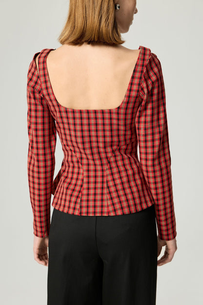 Checked Corset Top