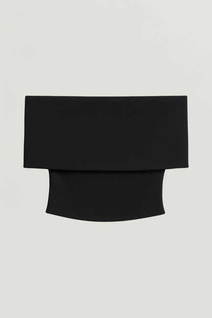 Foldover Zip-Front Bandeau Top