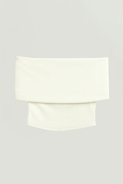 Foldover Zip-Front Bandeau Top