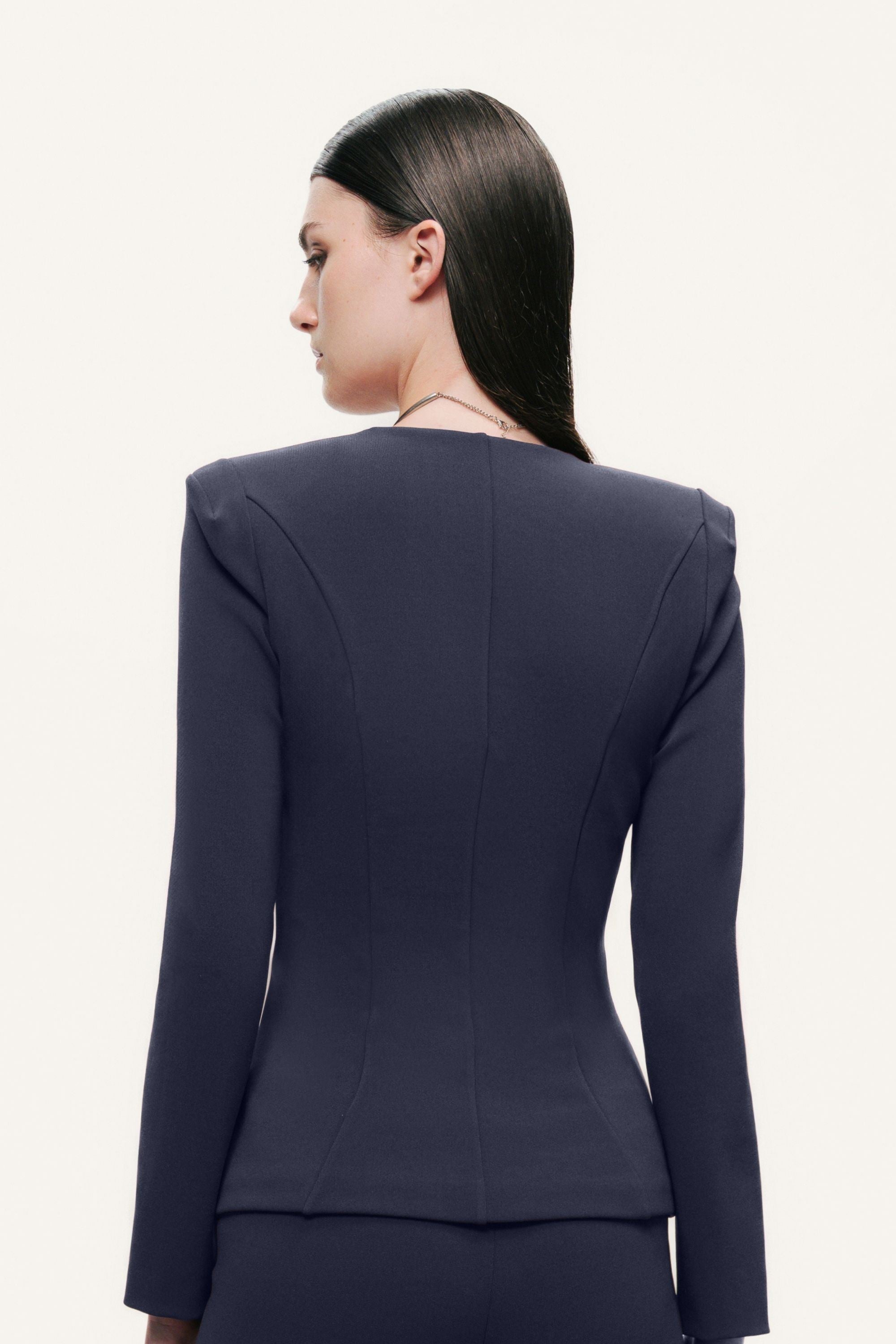 Zip-Front Structured Top