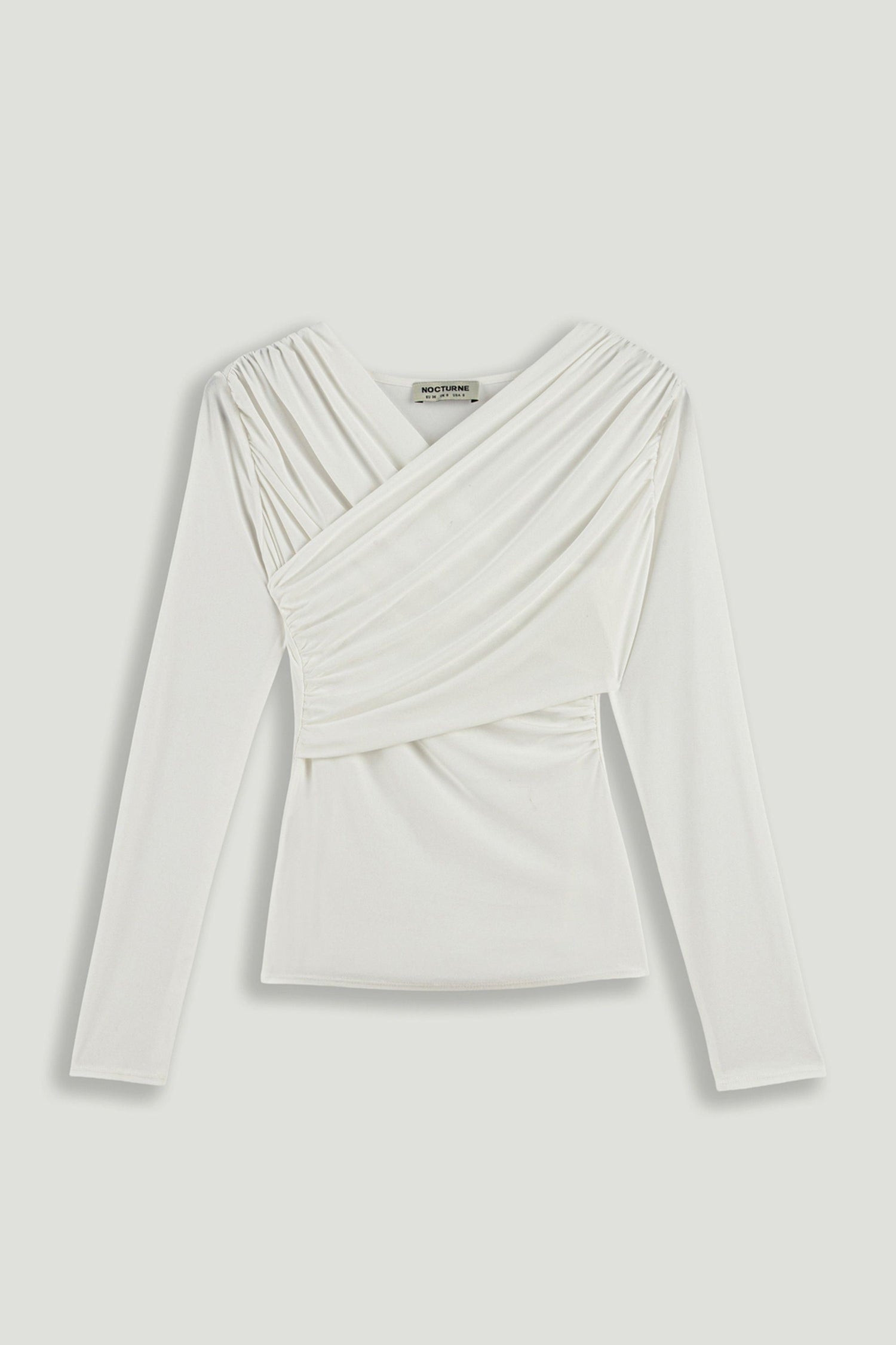 Draped Detail Long Sleeve Top