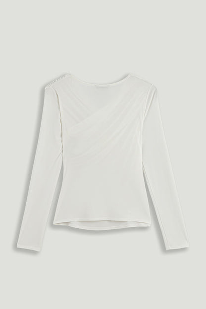 Draped Detail Long Sleeve Top