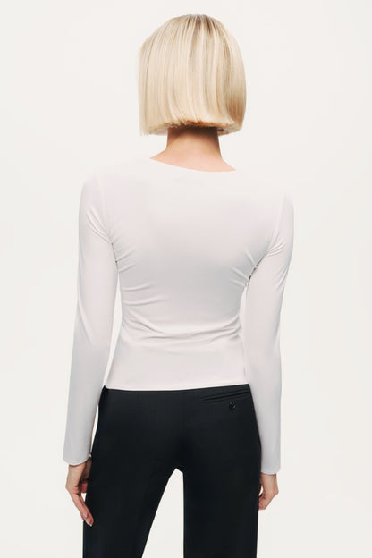 Draped Detail Long Sleeve Top